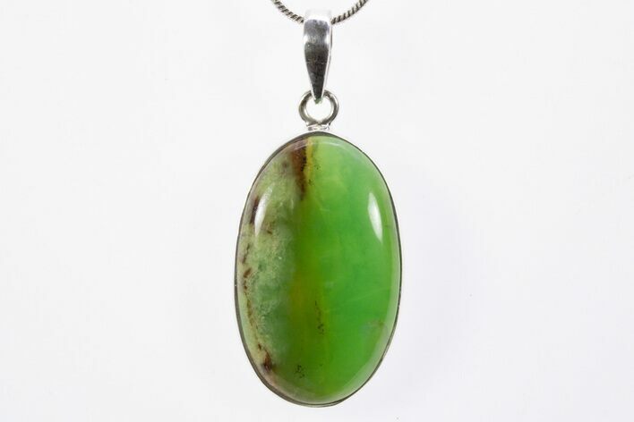 Polished Green Chrysoprase Pendant (Necklace) #303160